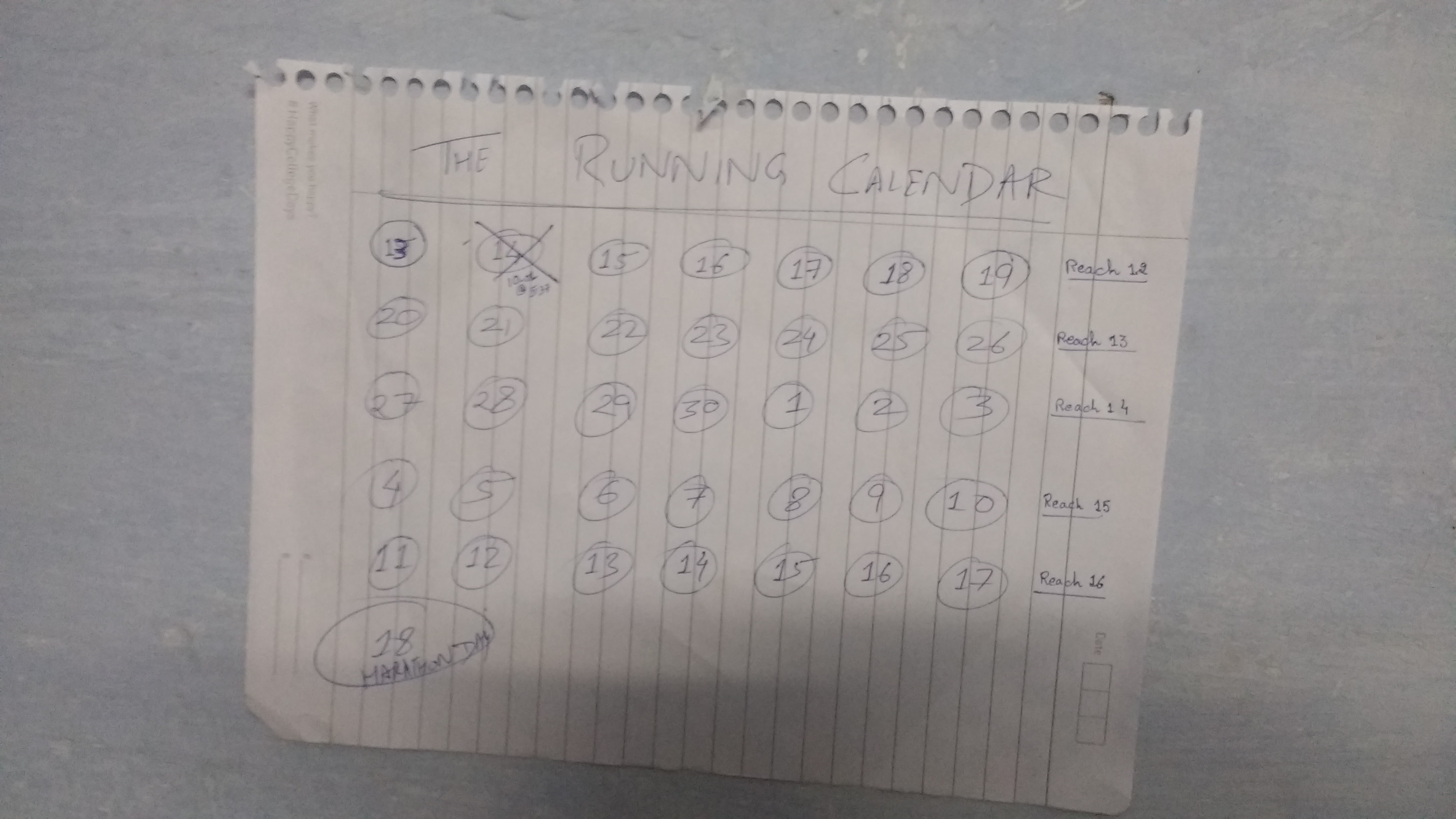 Running Calendar